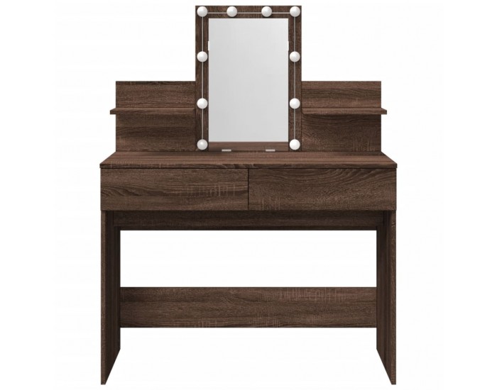 Sonata H Тоалетка с LED, кафяв дъб, 100x40x130 см