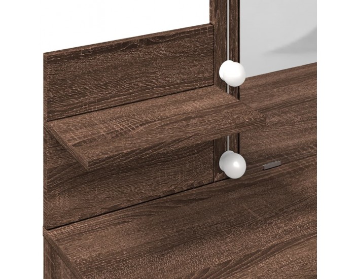 Sonata H Тоалетка с LED, кафяв дъб, 100x40x130 см