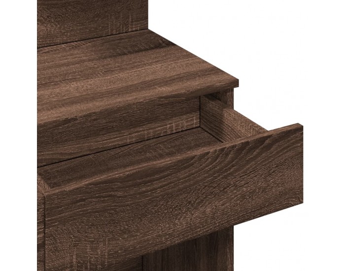 Sonata H Тоалетка с LED, кафяв дъб, 100x40x130 см