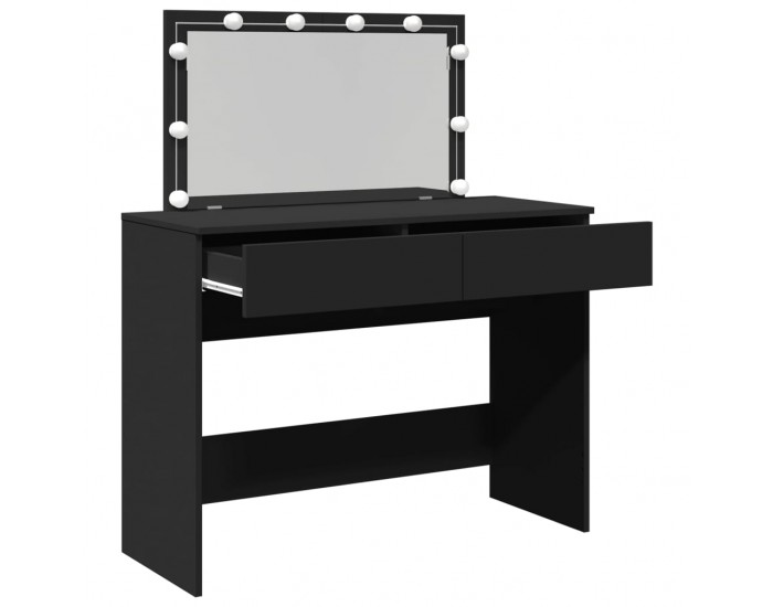 Sonata H Тоалетка с LED, черна, 100x40x120 см