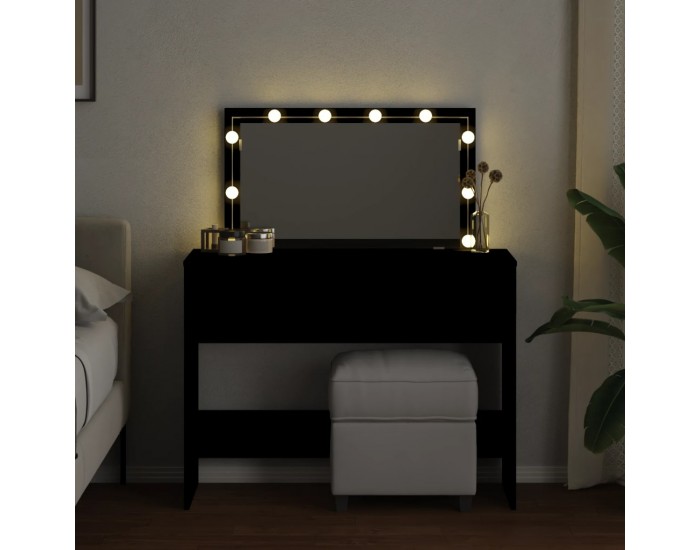 Sonata H Тоалетка с LED, черна, 100x40x120 см