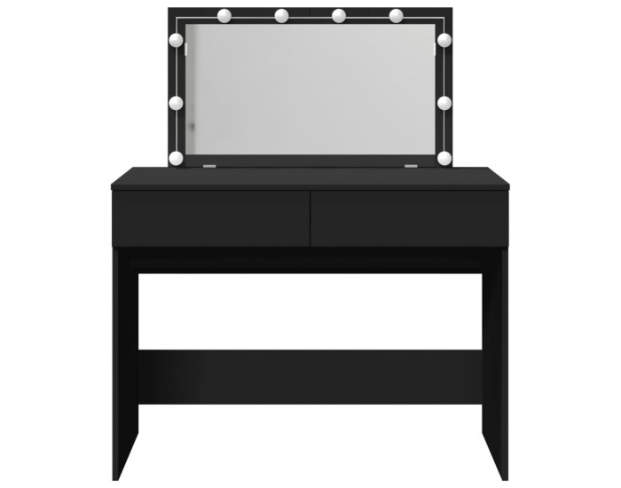 Sonata H Тоалетка с LED, черна, 100x40x120 см