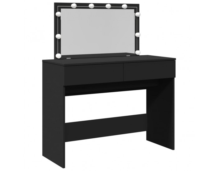 Sonata H Тоалетка с LED, черна, 100x40x120 см