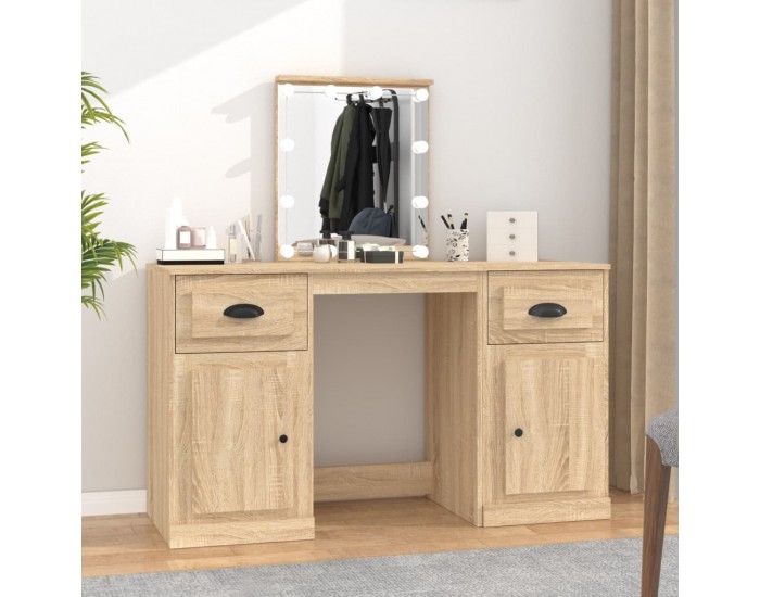 Sonata H Тоалетка с LED, дъб сонома, 130x50x132,5 см
