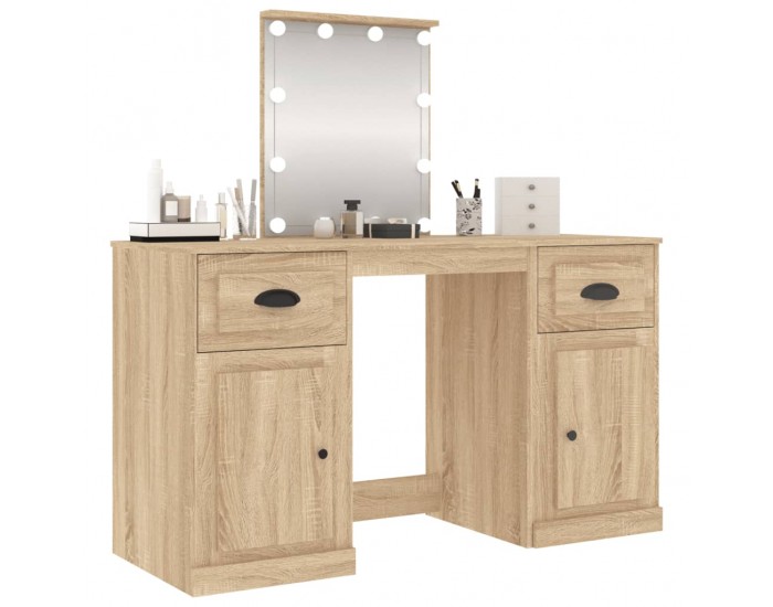 Sonata H Тоалетка с LED, дъб сонома, 130x50x132,5 см
