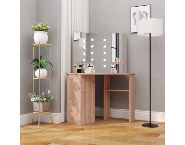 Sonata H Ъглова тоалетка с LED, дъб, 111x54x141,5 см