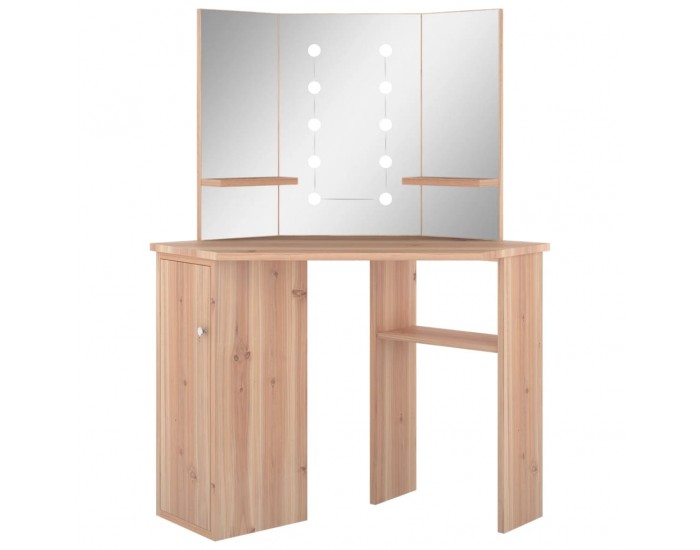 Sonata H Ъглова тоалетка с LED, дъб, 111x54x141,5 см