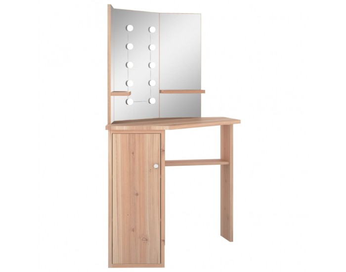 Sonata H Ъглова тоалетка с LED, дъб, 111x54x141,5 см