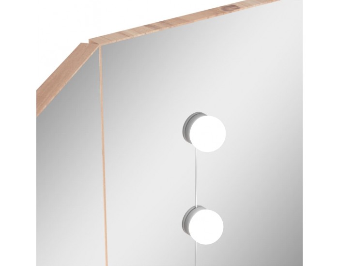 Sonata H Ъглова тоалетка с LED, дъб, 111x54x141,5 см