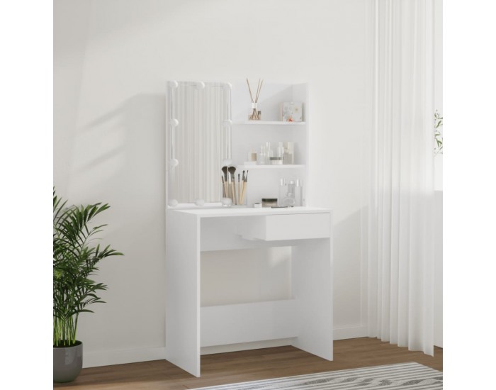 Sonata H Тоалетка с LED, бяла, 74,5x40x141 см