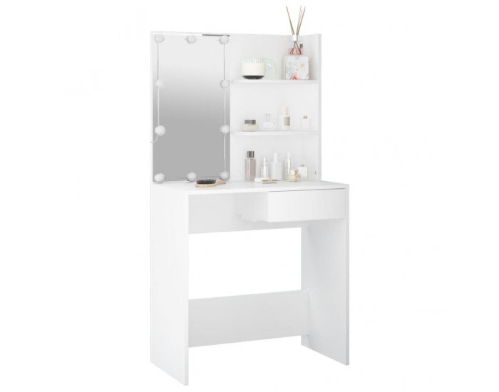 Sonata H Тоалетка с LED, бяла, 74,5x40x141 см