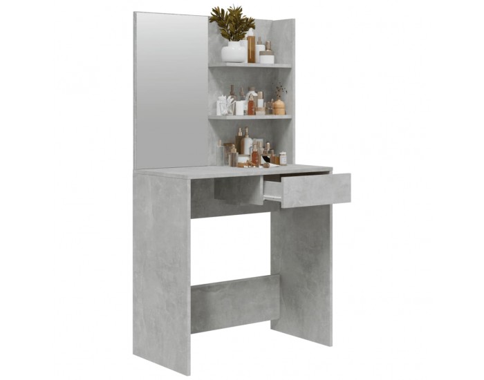 Sonata H Тоалетка с огледало, бетонно сива, 74,5x40x141 см