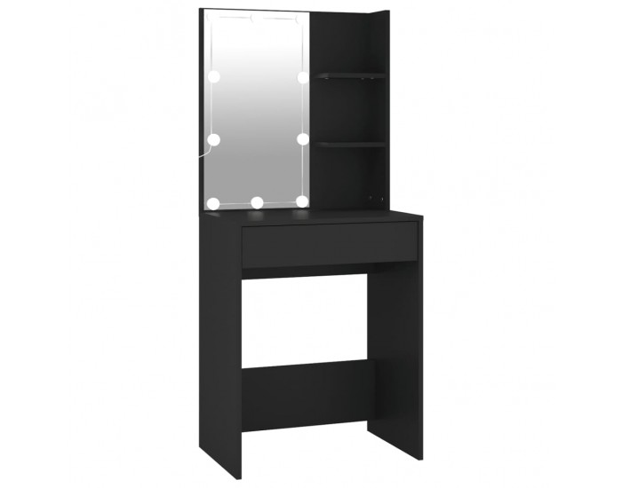 Sonata H Тоалетка с LED осветление, черна, 60x40x140 см