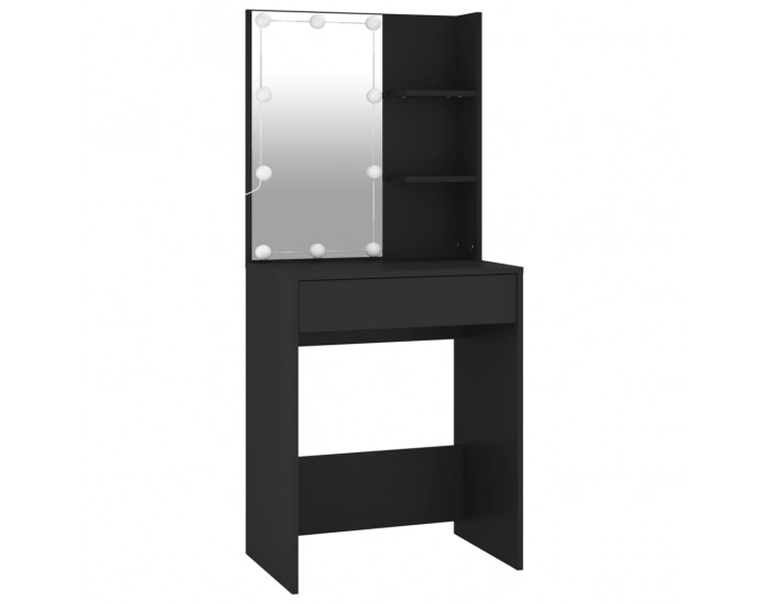 Sonata H Тоалетка с LED осветление, черна, 60x40x140 см