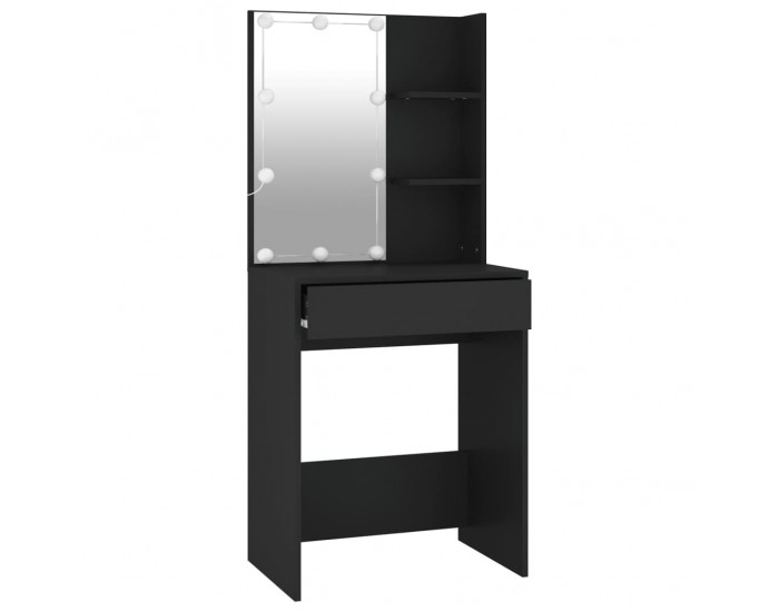 Sonata H Тоалетка с LED осветление, черна, 60x40x140 см