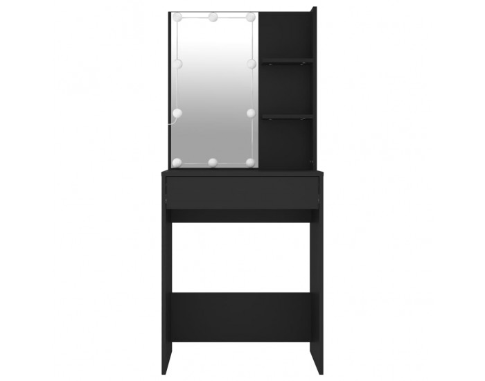 Sonata H Тоалетка с LED осветление, черна, 60x40x140 см