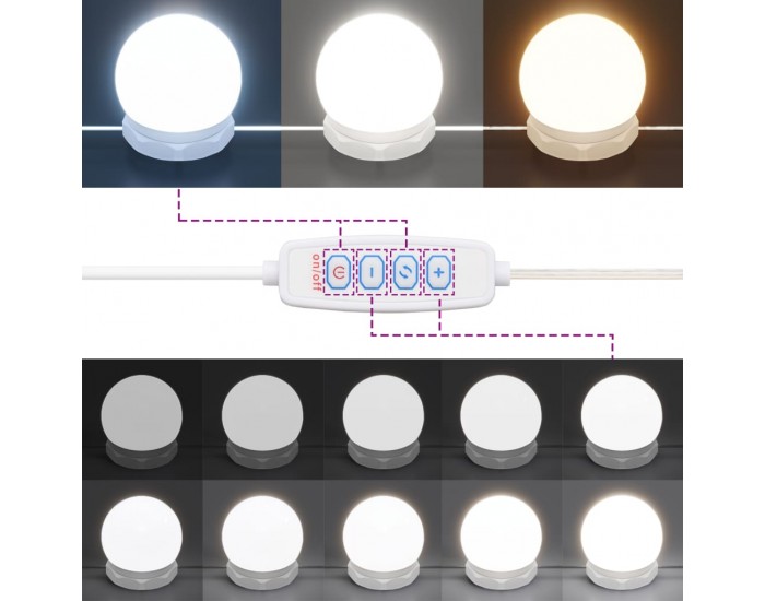 Sonata H Тоалетка с LED осветление, черна, 60x40x140 см