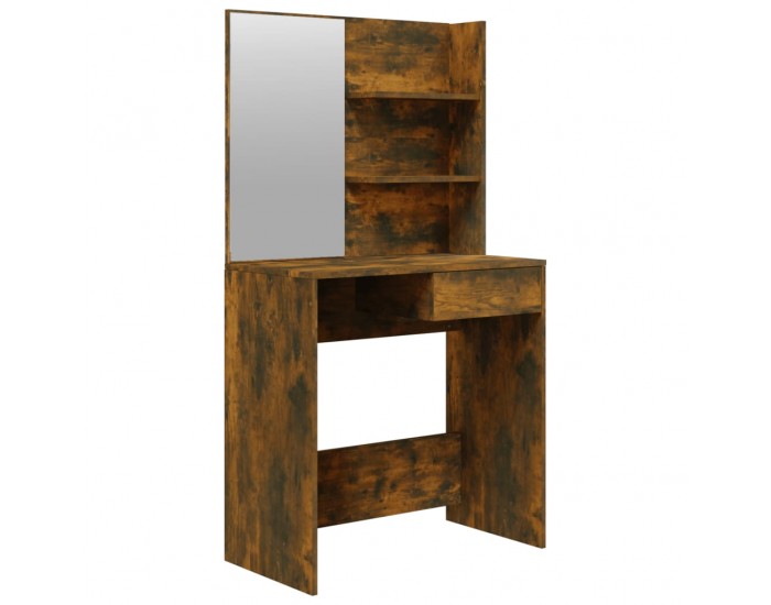 Sonata H Комплект тоалетка с огледало, Опушен дъб, 74,5x40x141 см