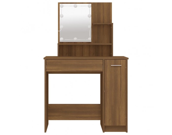 Sonata H Тоалетка с LED, кафяв дъб, 86,5x35x136 см