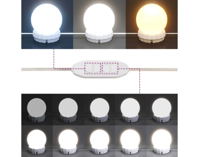 Sonata H Тоалетка с LED, 95x50x133,5 см, борово дърво масив