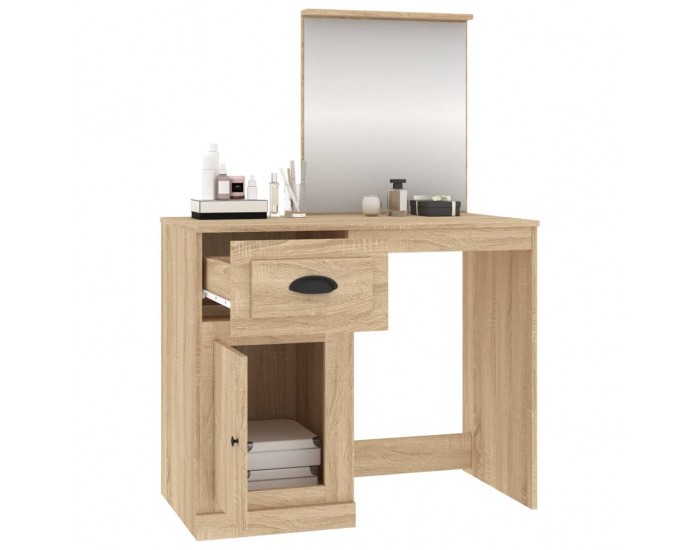 Sonata H Тоалетка с огледало сонома дъб 90x50x132,5 см инженерно дърво