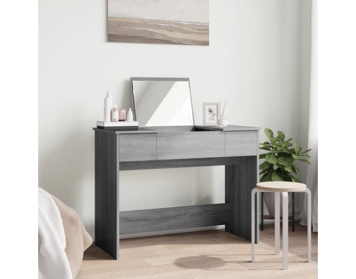 Sonata H Тоалетка с огледало, сив сонома, 100x45x76 см