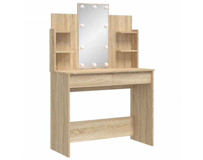 Sonata H Тоалетка с LED лампи, сонома дъб, 96x40x142 см Sonata H Тоалетка с LED лампи, сонома дъб, 96x40x142 см