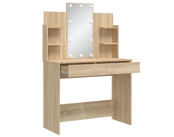 Sonata H Тоалетка с LED лампи, сонома дъб, 96x40x142 см Sonata H Тоалетка с LED лампи, сонома дъб, 96x40x142 см