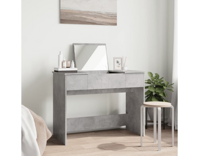 Sonata H Тоалетка с огледало, бетонно сива, 100x45x76 см