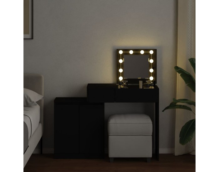 Sonata H Тоалетка с LED, черна, 115x37x110,5 см Sonata H Тоалетка с LED, черна, 115x37x110,5 см