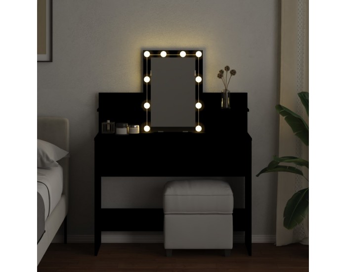 Sonata H Тоалетка с LED, черна, 100x40x130 см Sonata H Тоалетка с LED, черна, 100x40x130 см