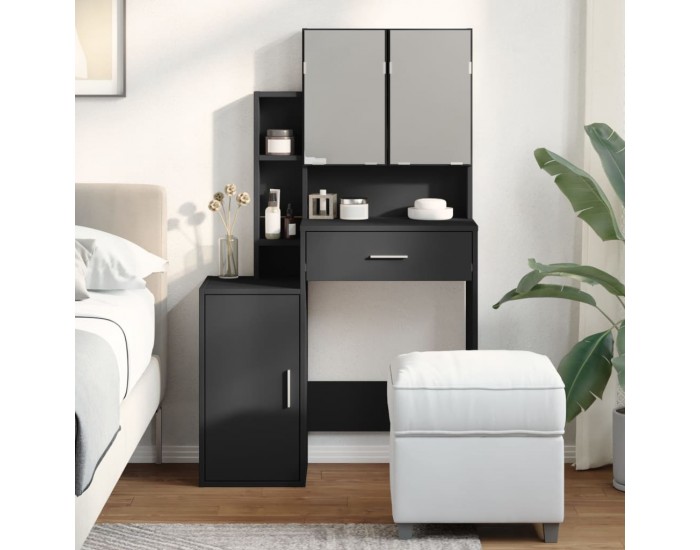 Sonata H Тоалетка с шкаф, черна, 80x35x132 см