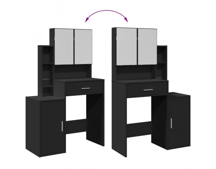 Sonata H Тоалетка с шкаф, черна, 80x35x132 см