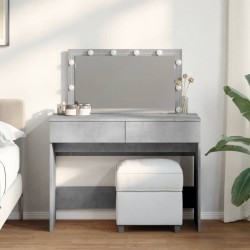 Sonata H Тоалетка с LED, бетонно сива, 100x40x120 см - Тоалетки и Огледала