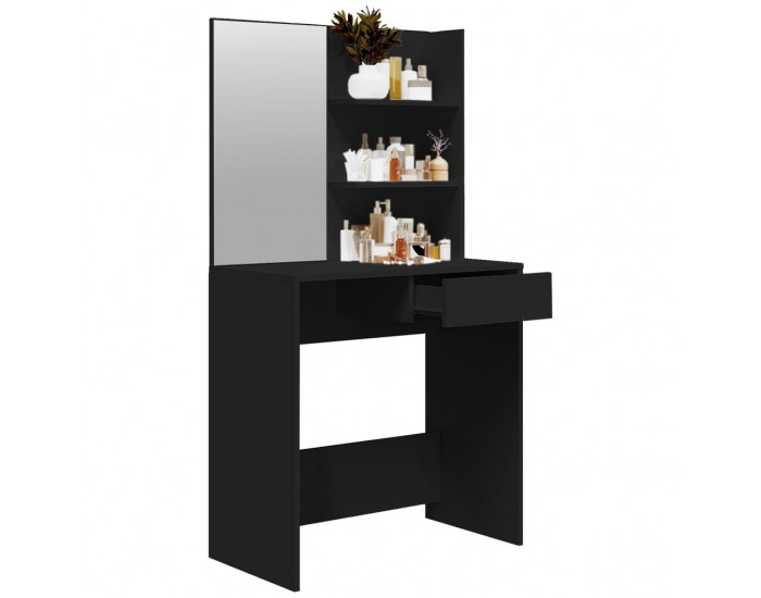 Sonata H Тоалетка с огледало, черна, 74,5x40x141 см