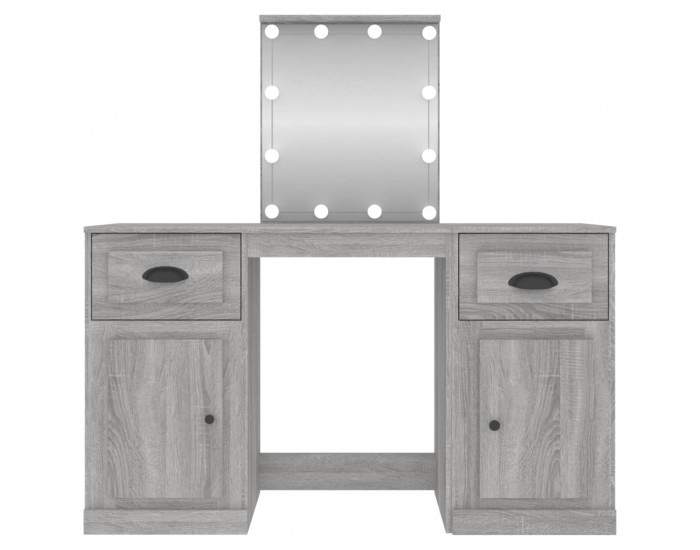 Sonata H Тоалетка с LED, сив сонома, 130x50x132,5 см