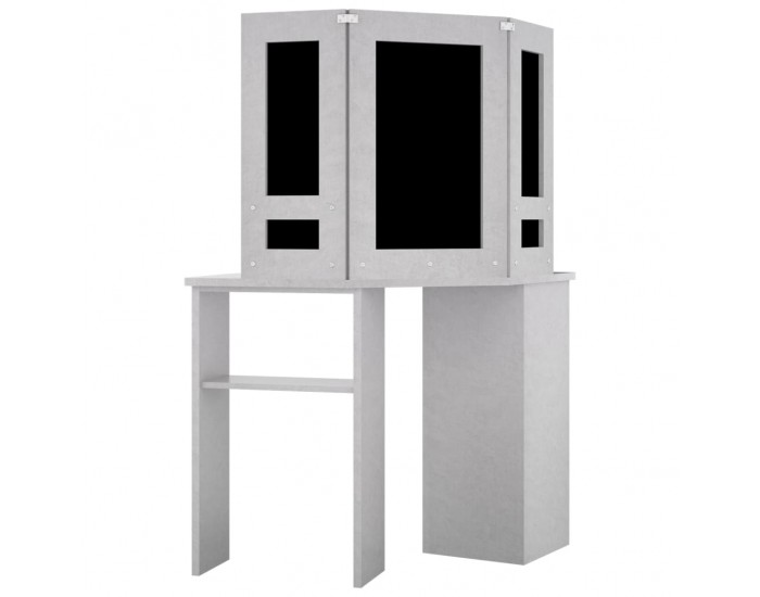 Sonata H Ъглова тоалетка с LED, бетонно сива, 111x54x141,5 см