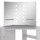 Sonata H Ъглова тоалетка с LED, бетонно сива, 111x54x141,5 см