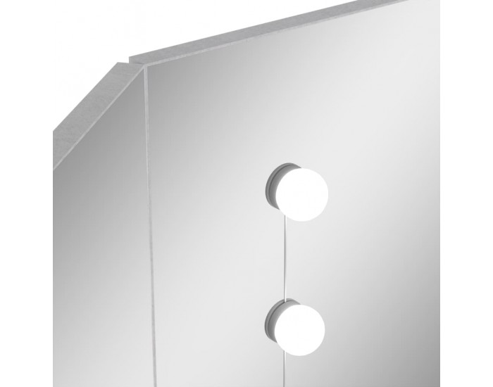 Sonata H Ъглова тоалетка с LED, бетонно сива, 111x54x141,5 см