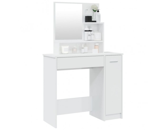 Sonata H Тоалетка с огледало, бял гланц, 86,5x35x136 см