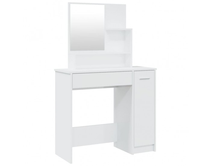 Sonata H Тоалетка с огледало, бял гланц, 86,5x35x136 см