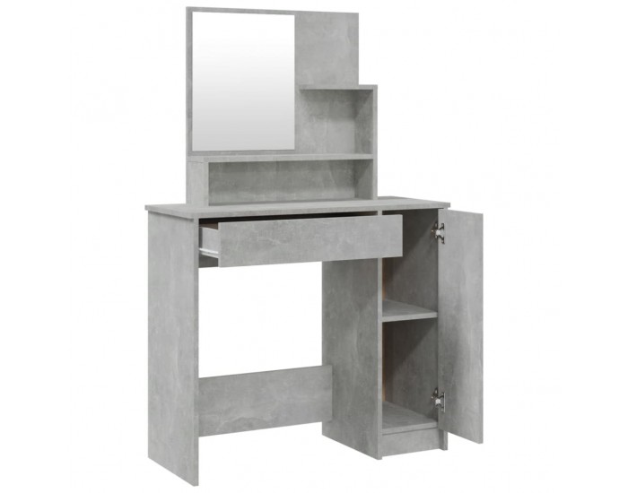 Sonata H Тоалетка с огледало, бетонно сива, 86,5x35x136 см