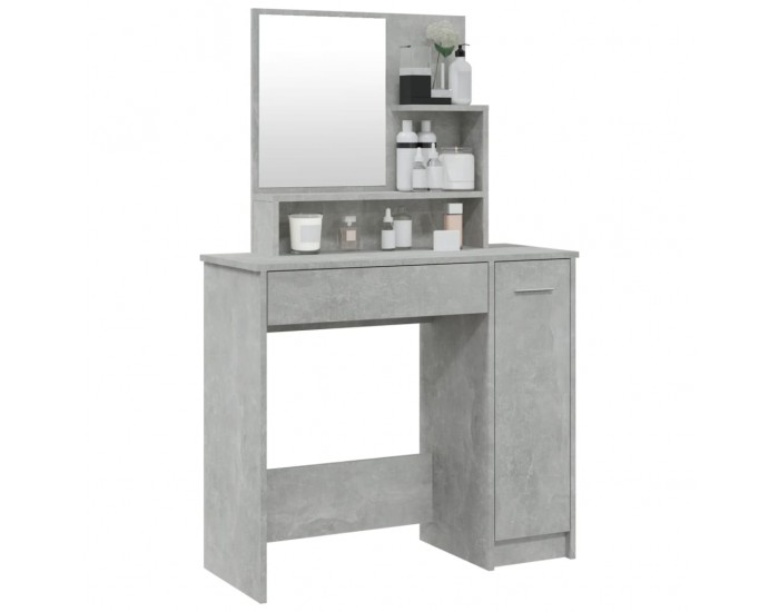 Sonata H Тоалетка с огледало, бетонно сива, 86,5x35x136 см
