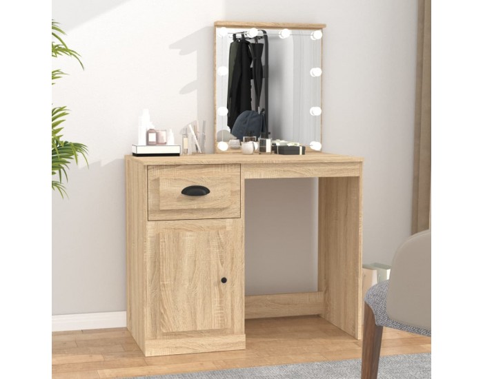 Sonata H Тоалетка с LED сонома дъб 90x50x132,5 см инженерно дърво