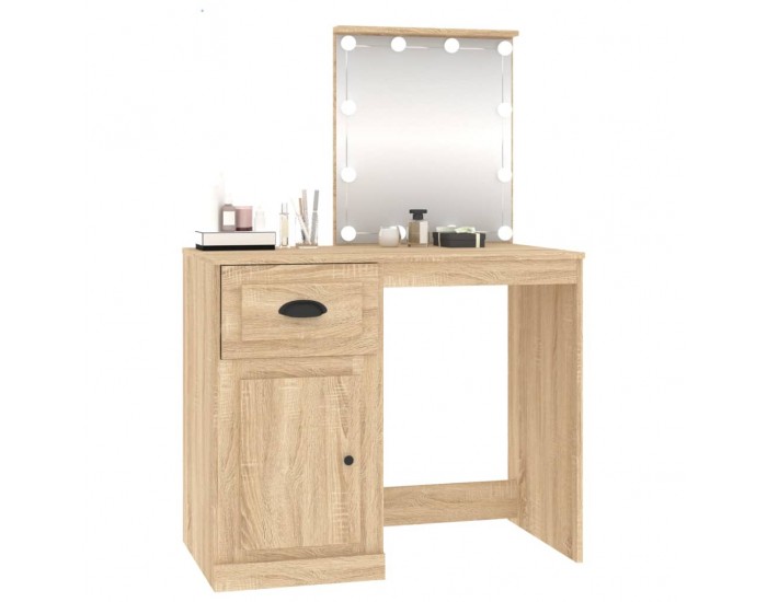 Sonata H Тоалетка с LED сонома дъб 90x50x132,5 см инженерно дърво