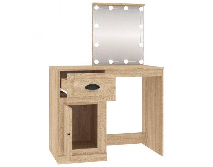 Sonata H Тоалетка с LED сонома дъб 90x50x132,5 см инженерно дърво