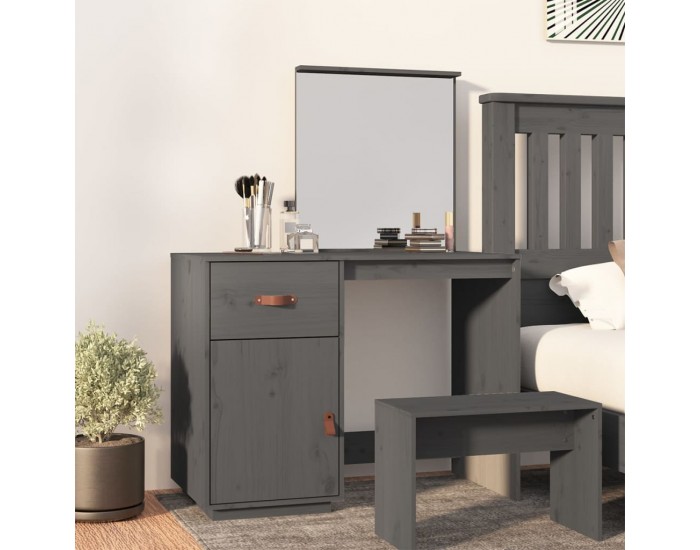 Sonata H Тоалетка, сива, 95x50x134 см, борово дърво масив Sonata H Тоалетка, сива, 95x50x134 см, борово дърво масив