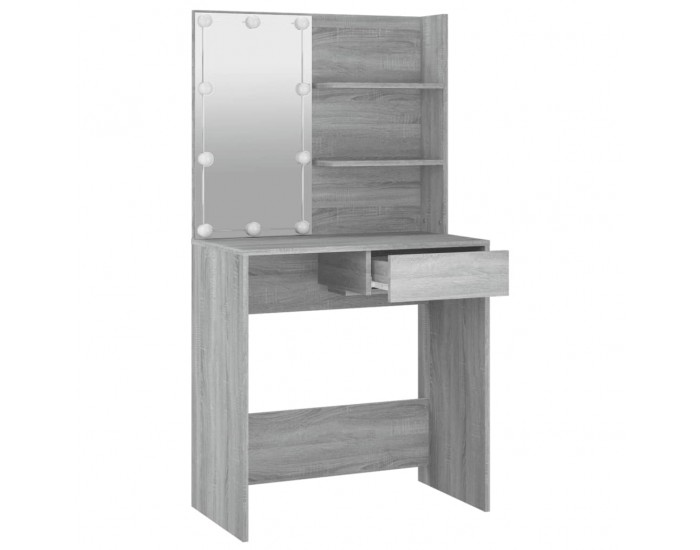 Sonata H Тоалетка с LED, сив сонома, 74,5x40x141 см