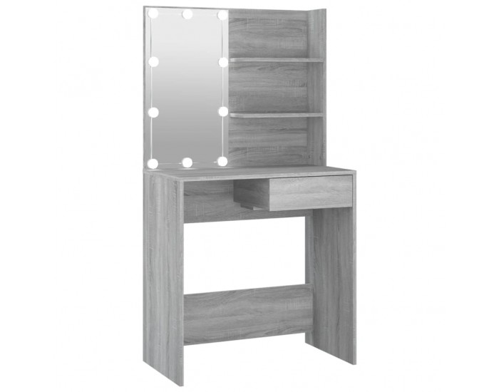 Sonata H Тоалетка с LED, сив сонома, 74,5x40x141 см