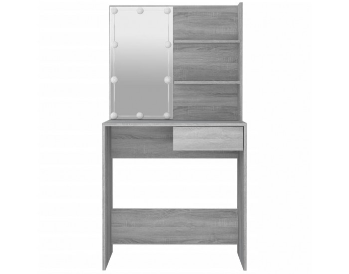 Sonata H Тоалетка с LED, сив сонома, 74,5x40x141 см